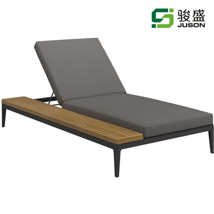 High Quality Modern Outdoor Garden Chaise Lounger Furniture Patio Sun Lounge Sofa Wood Sunbed Beach Chair