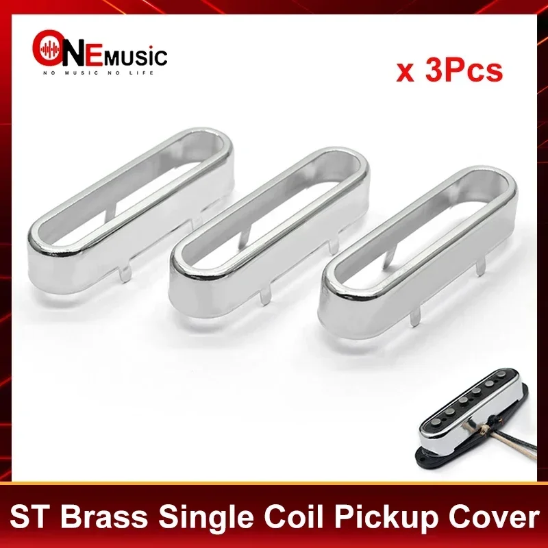 3Pcs Brass Cover For ST Single Coil Pickup Cover/Lid/Shell Top Open Guitar Parts 71x19.5mm Black/Gold/Silver