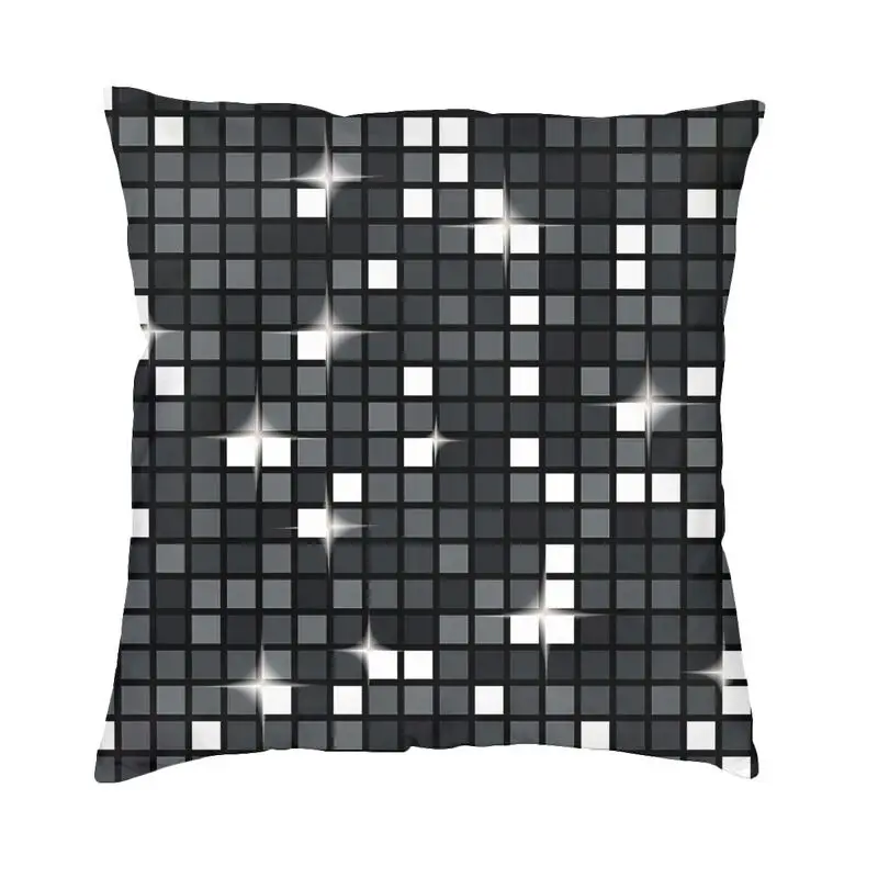 Black Diamond Disco Ball Glitter Throw Pillow Case Home Decorative Custom Square Cushion Cover 45x45 Pillowcover for Living Room