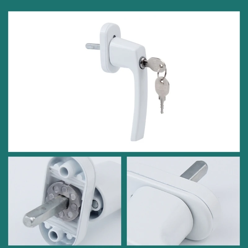 Secure Lockable Window Handle with Key & Screws Reliable Window Handle Set Key Locking Mechanism Simple Installation