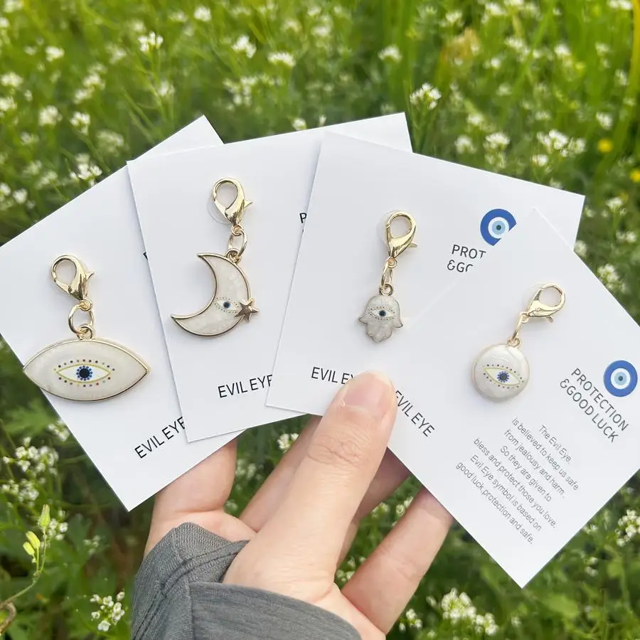 1/5/10/20/50/100pcs Item: Protective Amulet Keychain with Greek Eye and Lucky Eye, Pocket Hug Card, Support Gift, Gift for a Fri