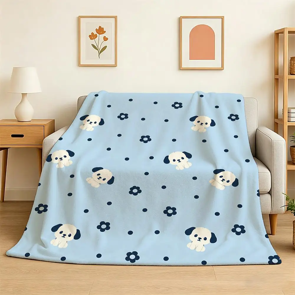 TinyPetDotDitsy Throw 240g Flannel Blanket Lightweight Soft Skin-friendly Summer Thin Throw Blanket