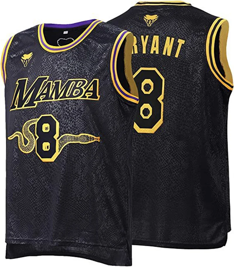 Summer Mens #8 #24 Black Mamba Basketball Jersey Sports Outdoor Breathable Shirt Quick Drying Tops Sewing Basketball Jerseys