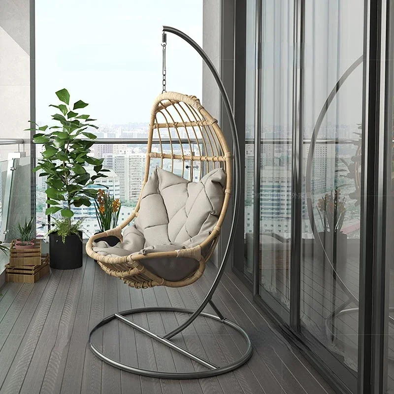 Mir suspendu en rotin pour balcon, chaise à bascule, balançoire d'intérieur pour la maison, accent d'oiseau adulte