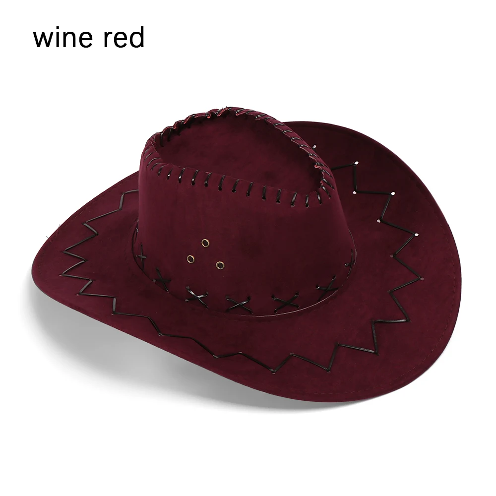Practical Suede Men Lady Polyester West Fancy Dress Cowboy Hat Unisex Cap