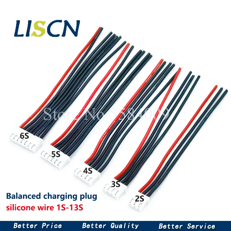 1 pz/lotto 2S 3S 4S 5S-13S Lipo cavo di ricarica per bilanciamento della batteria per connettore IMAX B6 spina filo 22AWG filo di Silicone