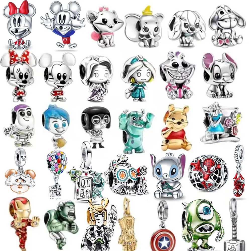 

2024 925 Pure Silver Anime Cartoon Charm Beads Original Pandora DlY Bracelet Women's Fashion Jewelry Production