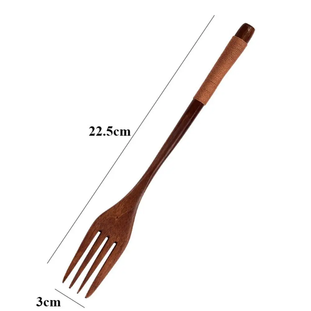 New Natural Wooden Spoon Handmade Dinner Kit Wooden Fork Kitchen Accessories