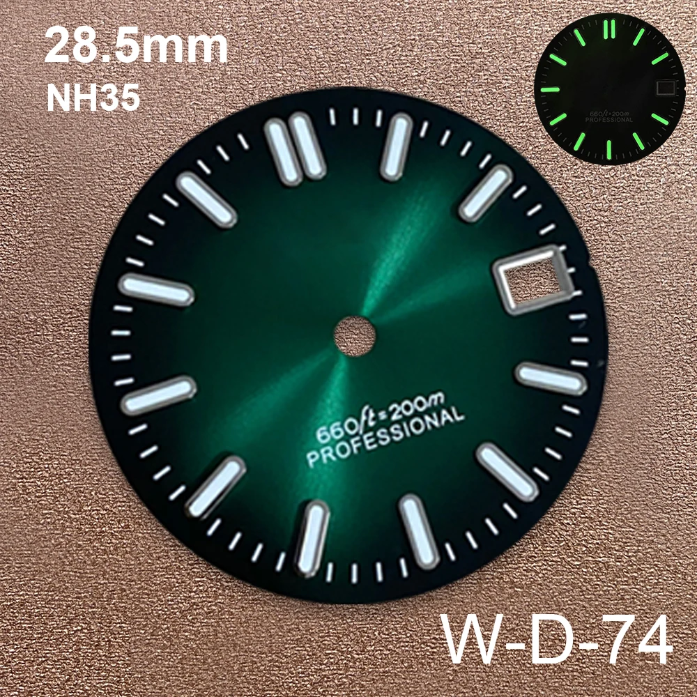 28.5mm S Logo Sunray Dial Fit NH35/NH36/4R/7S Movement C3 Ctrong Green Luminous 3/3.8/4.2 O'clock Watch Modification Accessories