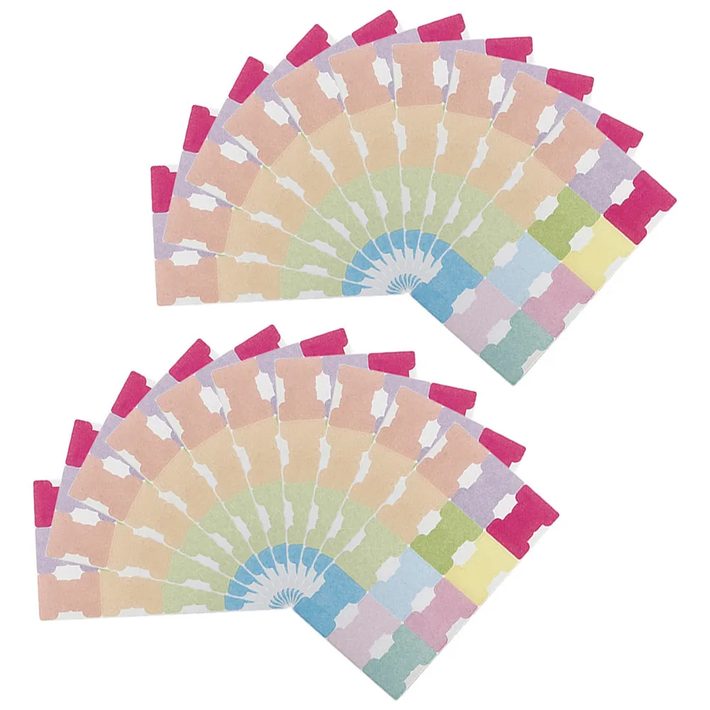 24Sheets Adhesive Index Tabs Colorful Book Tabs Writable Page Markers for Reading Notes Filing Planners Annotation Supplies