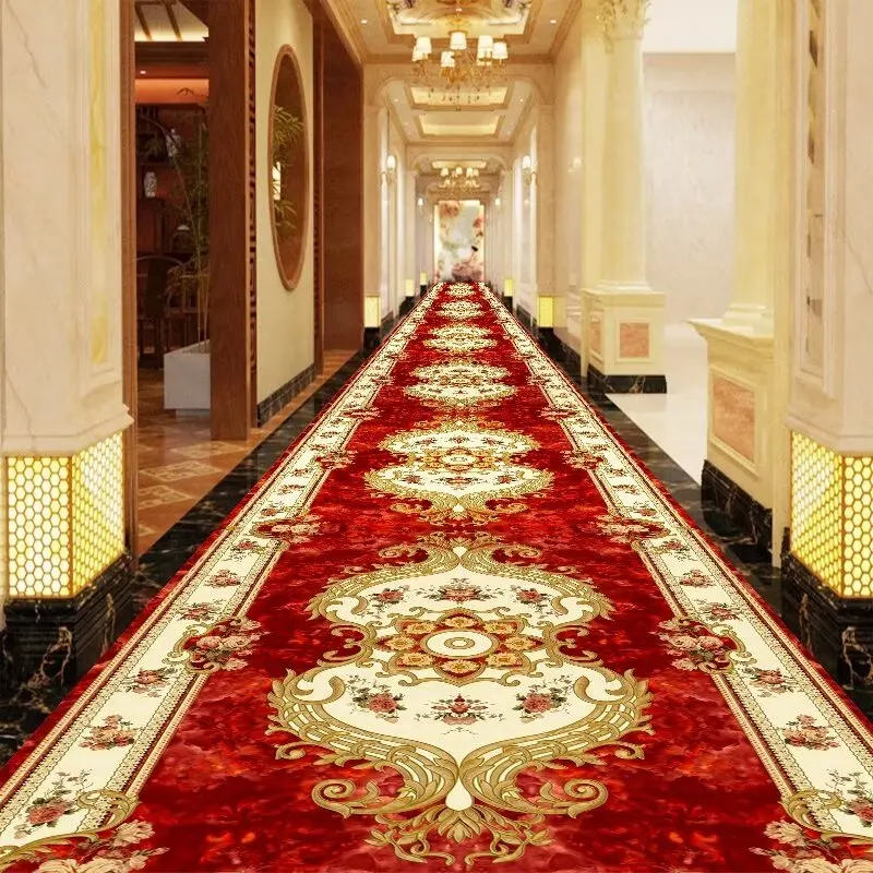 

Retro luxury European Hallway Decor Area Carpet Corridor Long Runner Floor Mats Non-slip Passageway Doorway Rug tapis salon