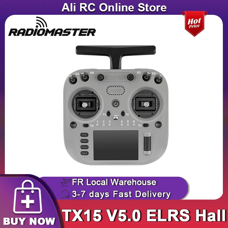 Radiomaster TX15 Funkfernsteuerung 16-Kanal 3,5-Zoll IPS Touchscreen V5.0 M2 Hall Gimbals ExpressLRS Eingebauter Gyroskop-Mikrofon-Fernsteuerer für FPV-Drohnen