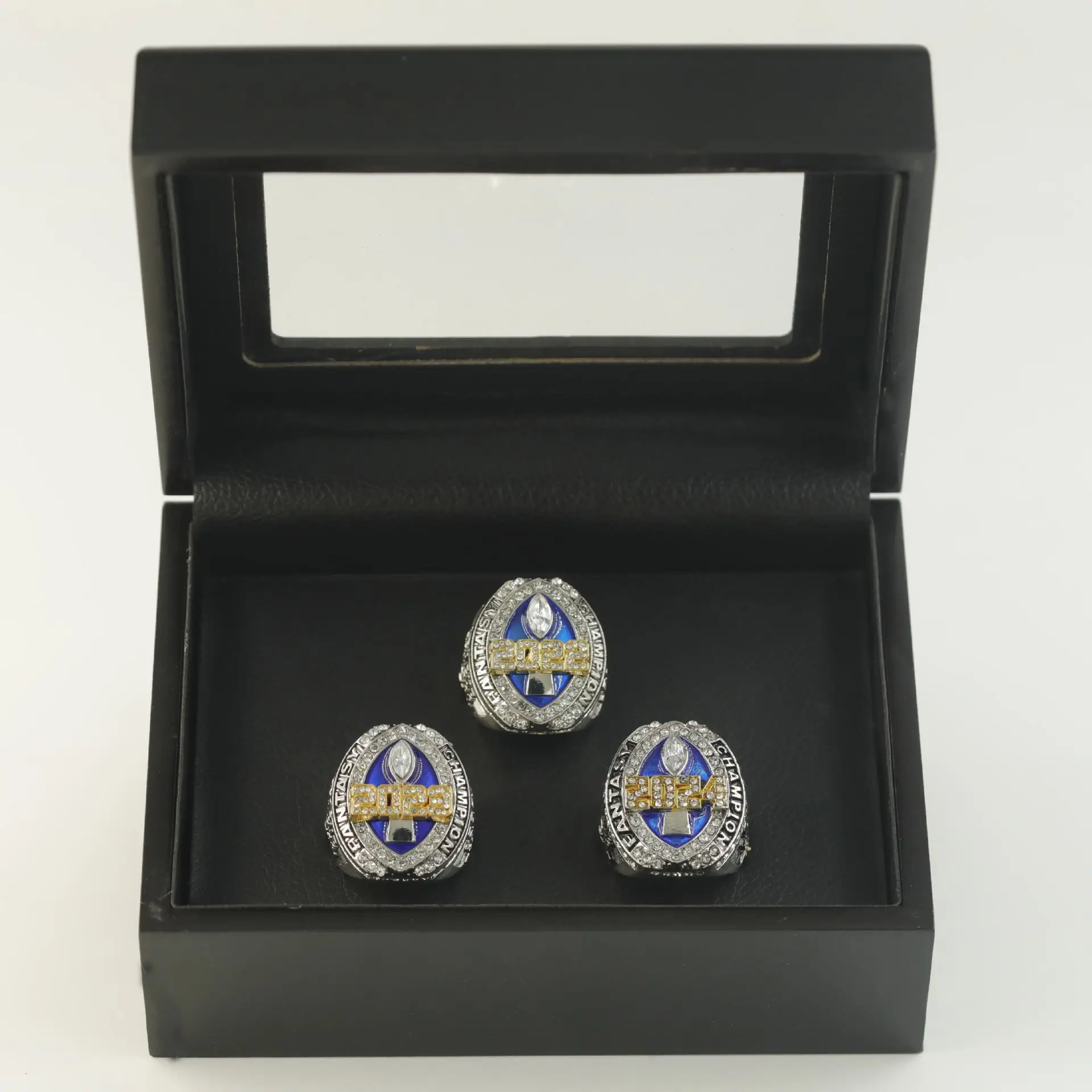 Anillo de campeonato de fútbol de fantasía FFL 2022 2023 2024 Premio trofeo para fanáticos Hombres Regalo Tamaño 8 -14