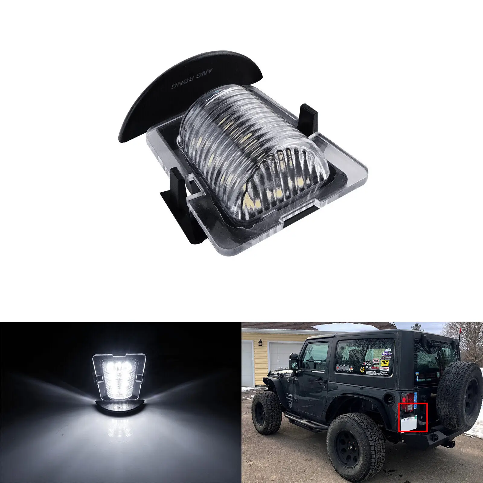 For 2007-2018 Jeep Wrangler Xenon White LED License Plate Light Lamp Kit 1pc