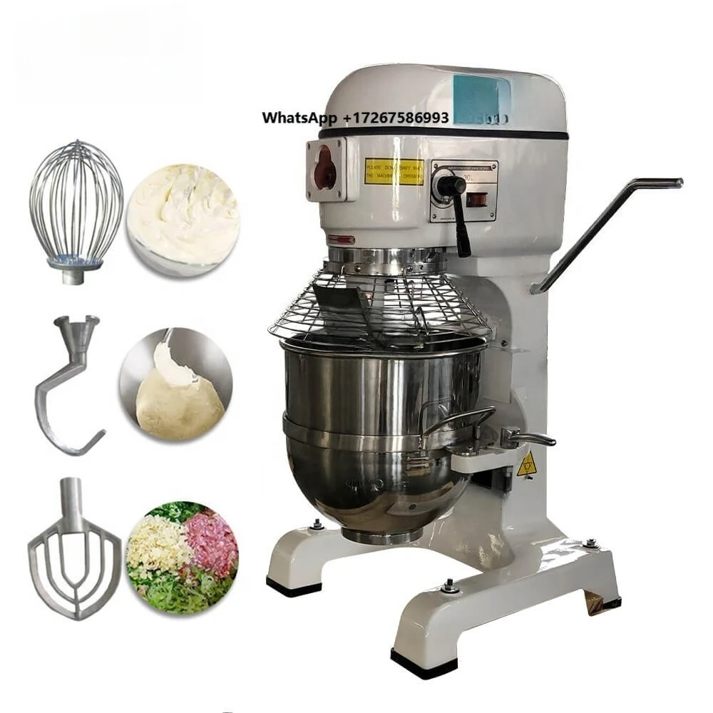 Industrial New 60L 80L Planetary Mixer High Capacity 3-in-1 Multi-function Flour Mixing Machine 100% Copper Motor for Bakery