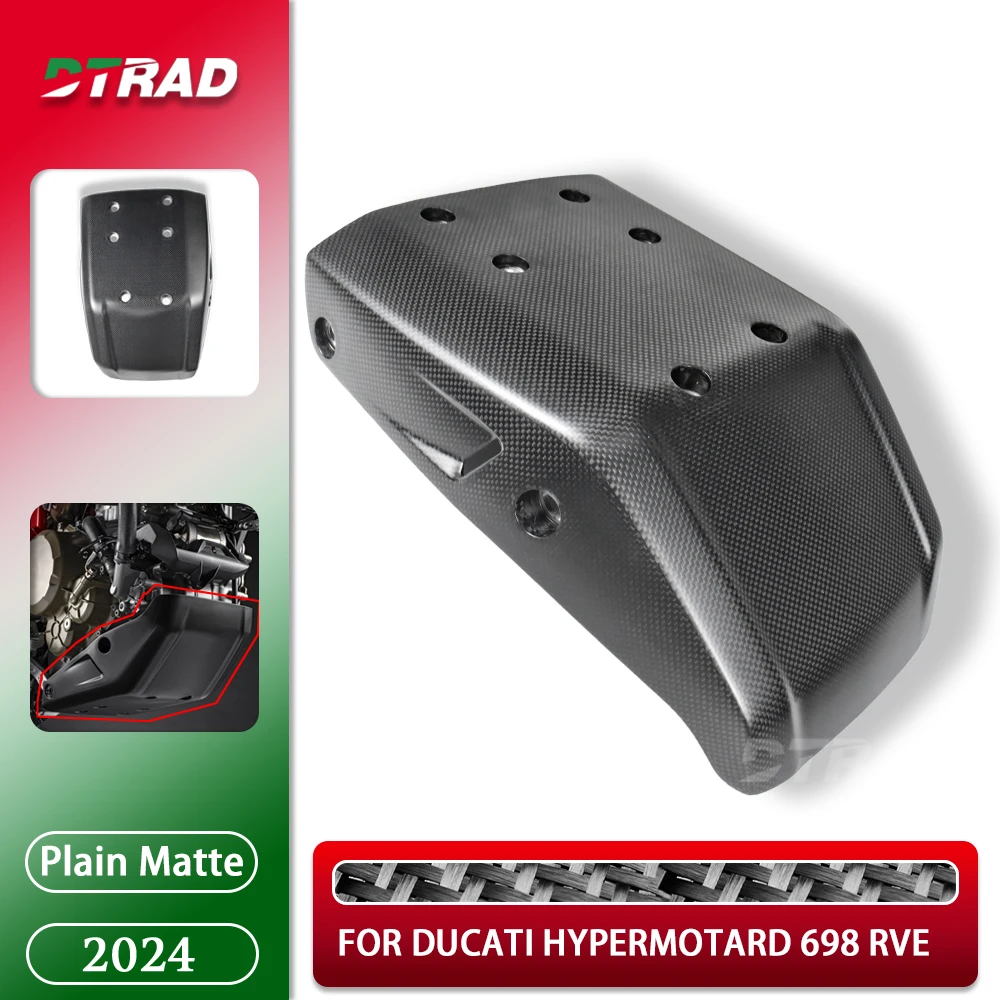 For Ducati Hypermotard 698 RVE 2024 2025 100% Carbon Fiber Lower Belly Pan Side Panel Motorcycle Sump Guard Modification