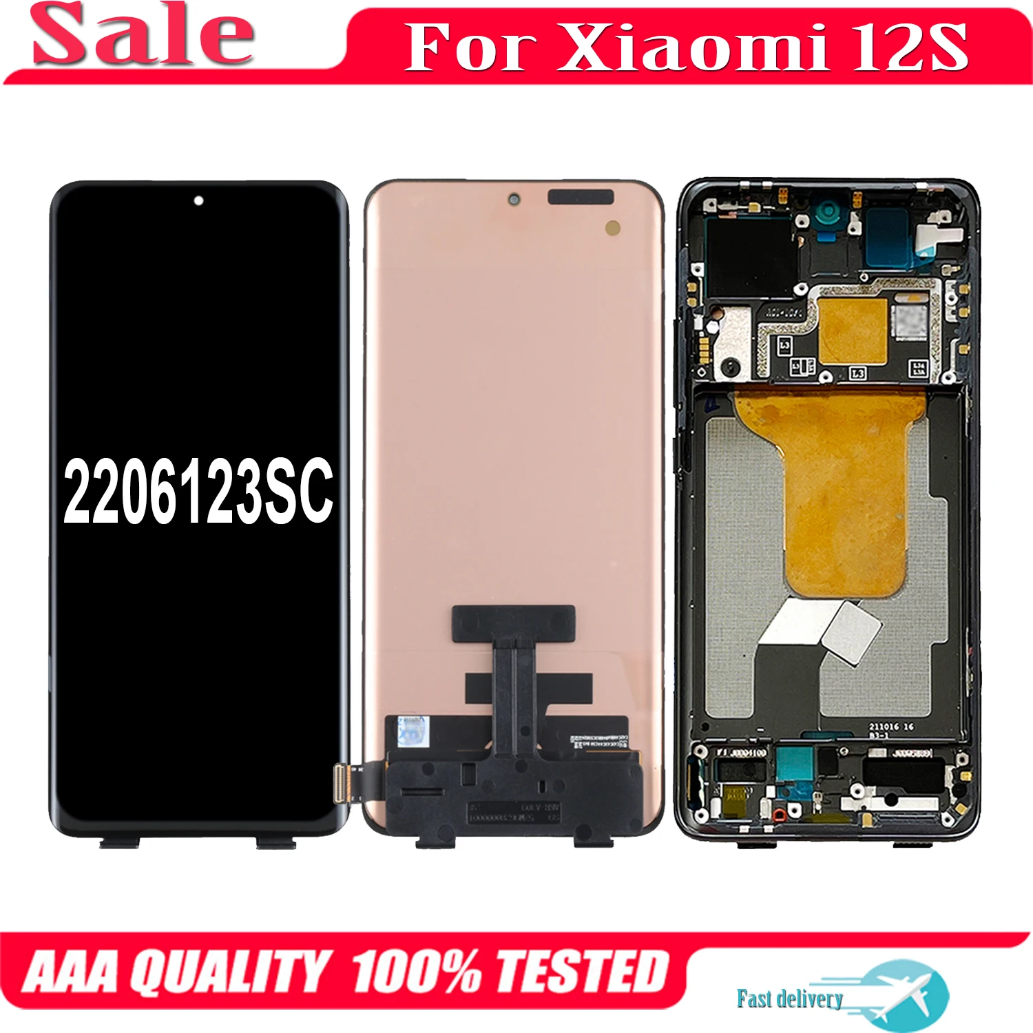 

AMOLED For Xiaomi 12S 2206123SC LCD Display Touch Screen Digitizer Assembly