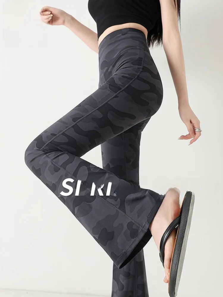 ارتفاع الخصر التمويه اليوغا السراويل رقيقة فضفاضة المرأة السندك السراويل البطن التحكم بعقب رفع غير ضيقة السراويل الطويلة