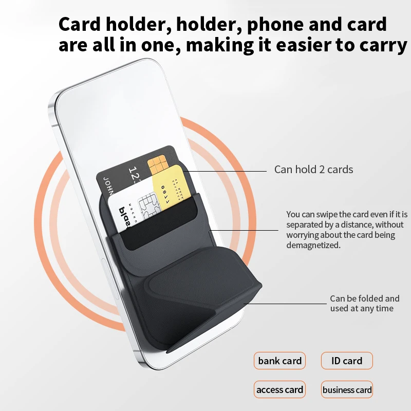 

Magnetic card holder support for mobile phones, mobile phone lazy holder, integrated Android universal