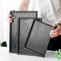 Japanese Kitchen Storage Tray Household Wooden Tea Tray Home Decoration Cosmetic Storage Tray Coffee Snack Tray Bread Round Tray