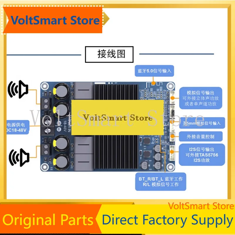 VoltS2.0 Dual Channel Adjustable Module Tpa3255 Fever Hifi Stereo High Power Amplifier Board 2 * 300w