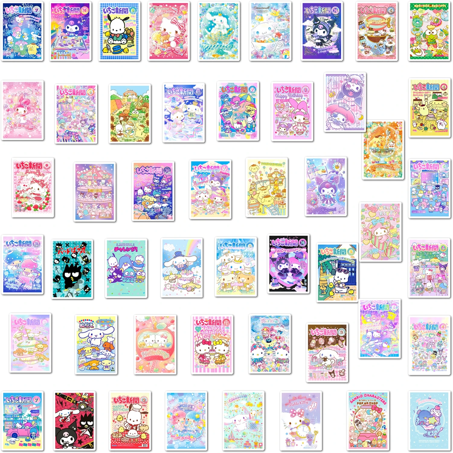 10/50 Stuks Cartoon Sanrio Poster Stickers Hello Kitty Kuromi Cinnamoroll Kids Girls Diy Laptop Telefoon Dagboek Schattige Stickers Kids Speelgoed