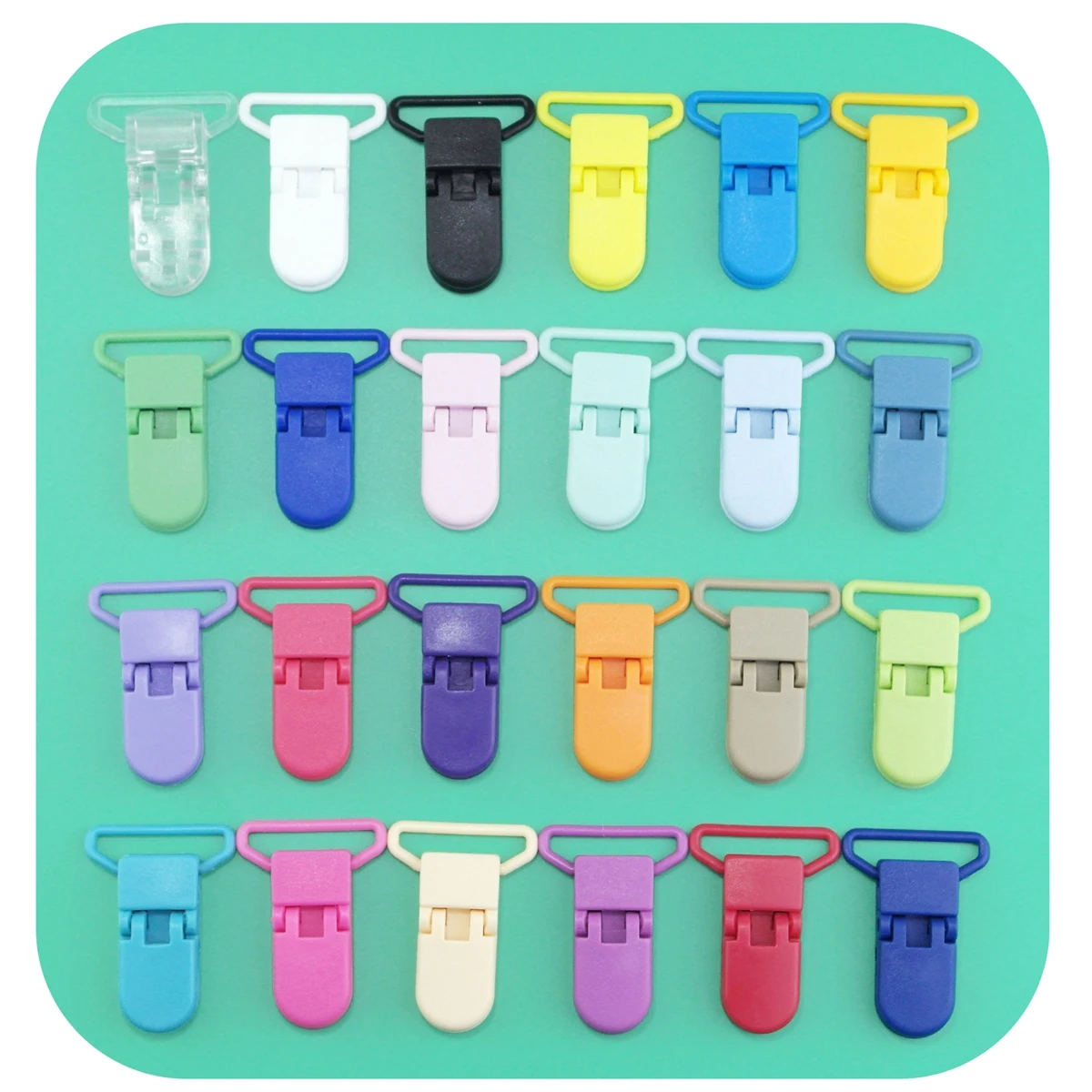 100 قطعة/المجموعة البلاستيك الطفل مشابك مصاصة للرضع حامل الحمالة القفاز بينكي كليب Diy بها بنفسك مهديء هوة الرضع الدمية كليب اكسسوارات #5