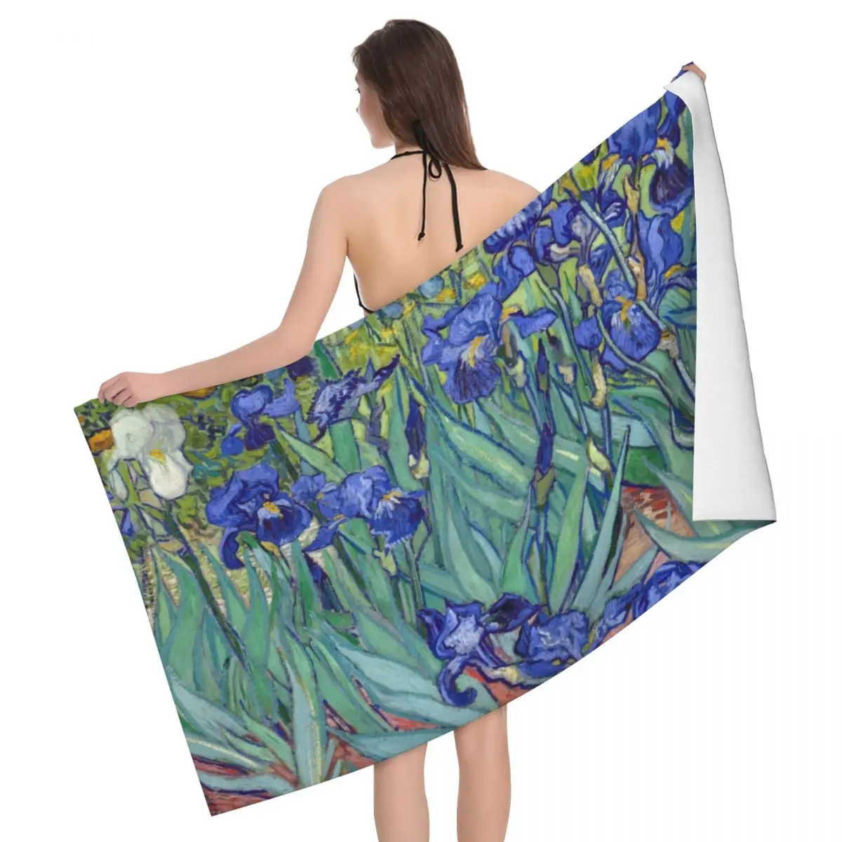 

Personalized Quick Dry Microfiber Bath Beach Towel Breathable Art Flowers Painting Pool Shower Towels