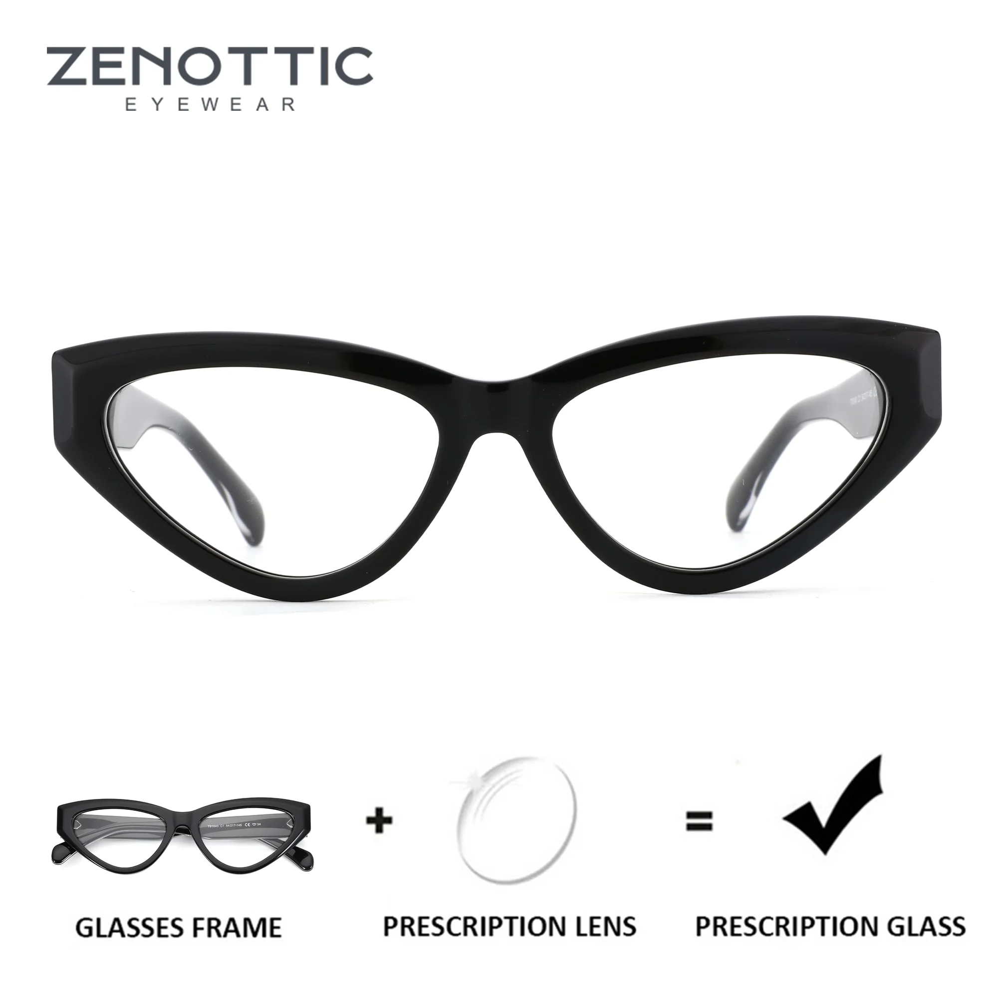 

ZENOTTIC（S Size）Fashion Acetate Prescription Glasses For Women Cat Eye Design Myopia Optical Eyeglasses Progressive Eyewear