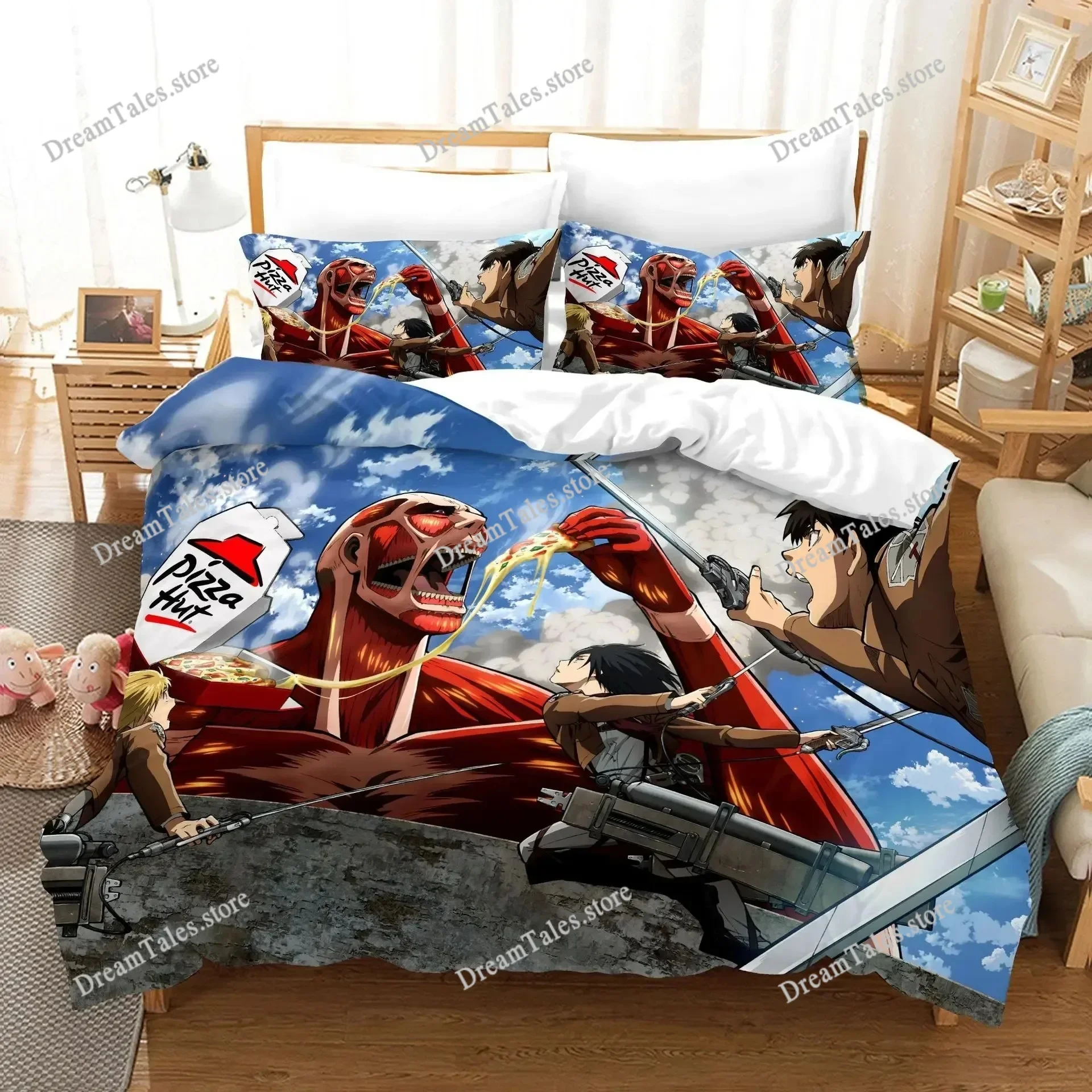 New Attack on Titan Bedding Set Single Twin Full Queen King Size Attack on Titan Bed Set Children Kid Bedroom Duvet Cover Sets