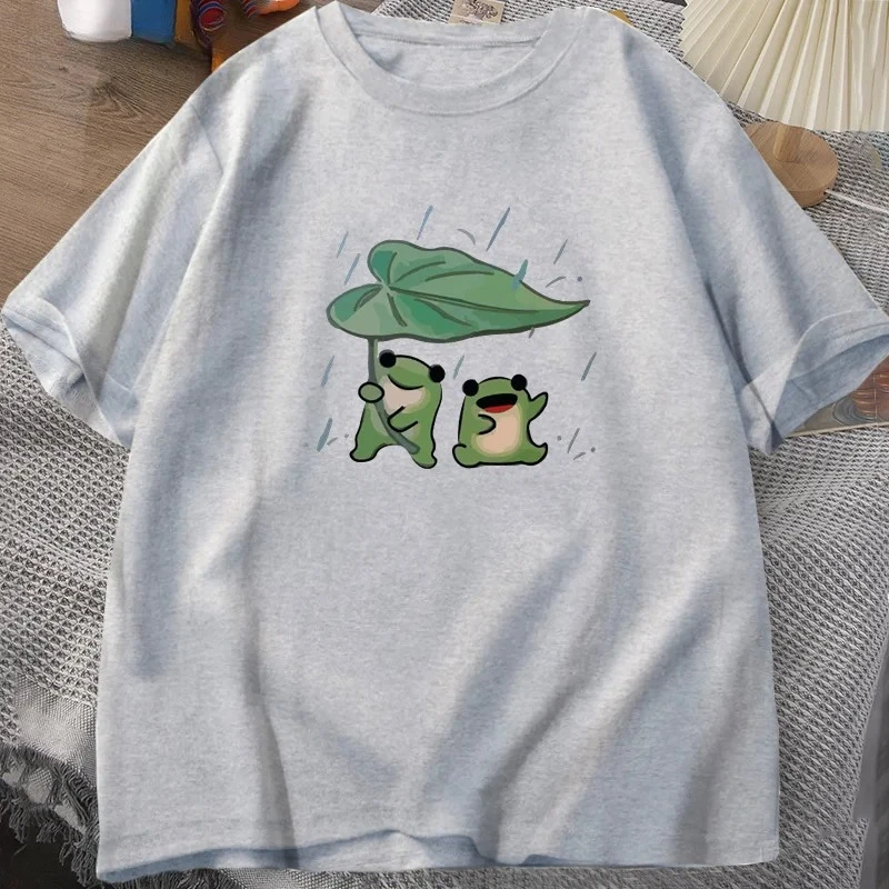 Cute Frog T Shirt Funny Frogs Rain Love Tshirt Men Women Casual Short Sleeve T Shirts Streetwear Fashion Tee Clothing Graphic