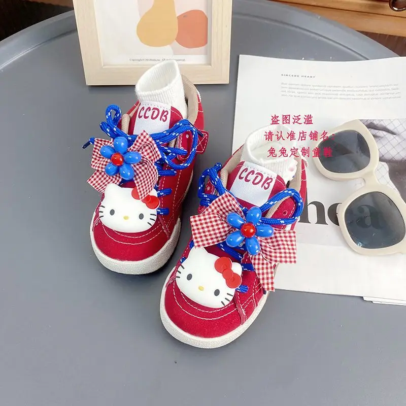 Kawaii Hello Kitty Sanrio Studenten Niedliche Cartoon Bequeme Turnschuhe Kinder Anti-Rutsch-Laufschuhe Flache Schuhe Geschenk für Kinder