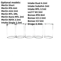 5PCS GLASS Beaker for Augvape Merlin Short / Merlin RTA / Merlin mini / Intake Single / Intake Dual / vx217 kit / Boreas RTA