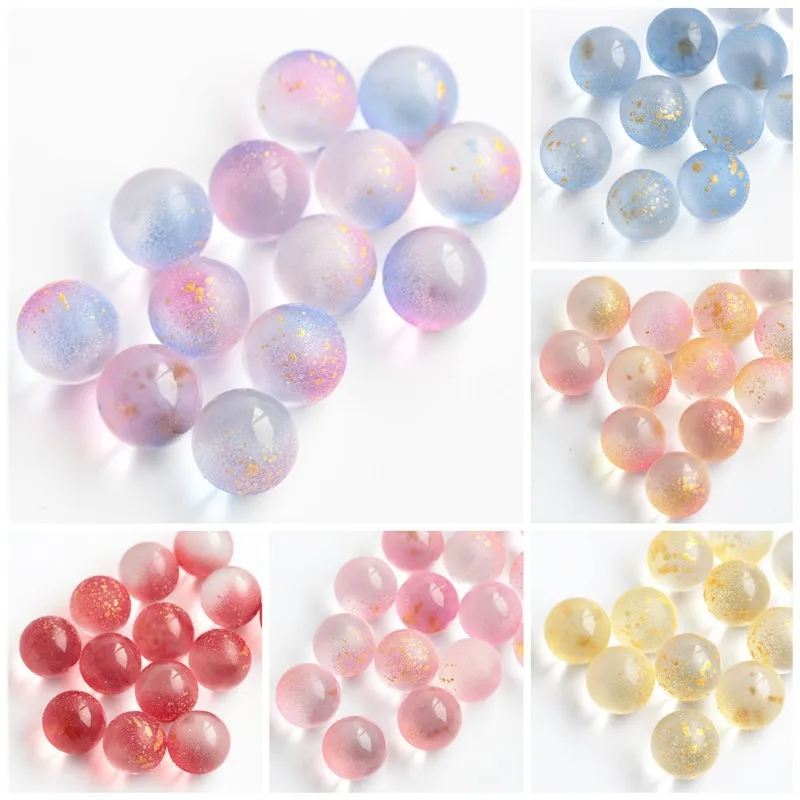 10pcs Round Ball 10mm 12mm No Hole Sphere Lampwork Crystal Glass Loose Beads for Jewelry Making DIY Crafts Flower Findings