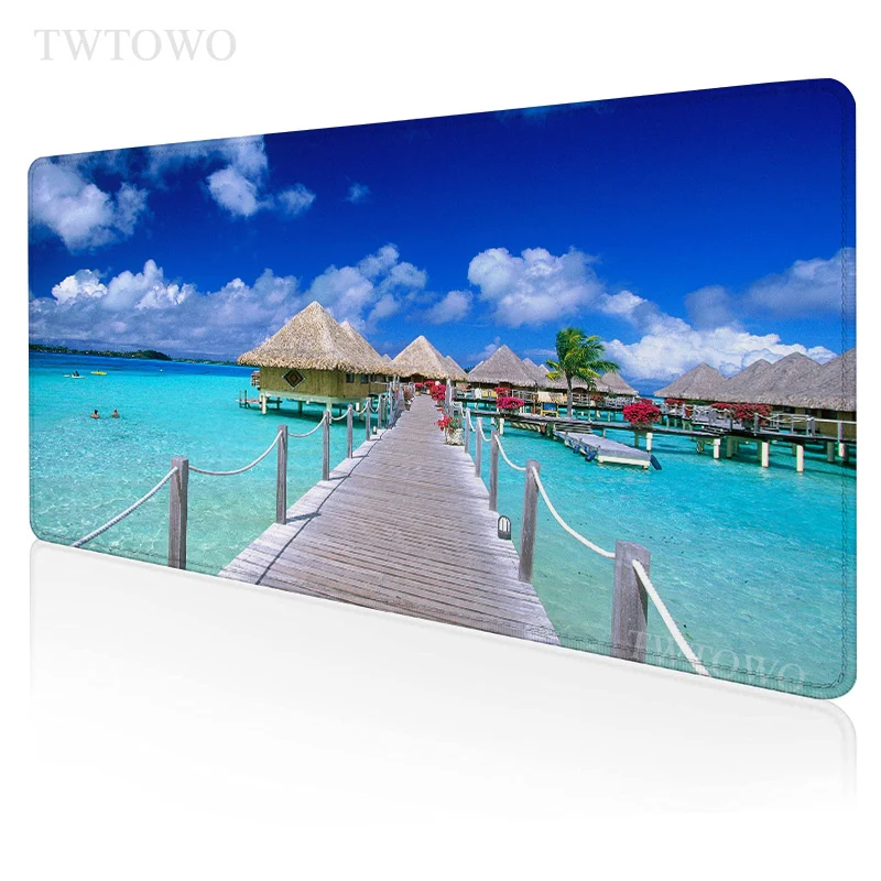 Beach Waves Mouse Pad Gamer XL Computer Large Custom Mousepad XXL Desk Mats Mouse Mat Natural Rubber Office Carpet PC Mouse Mat