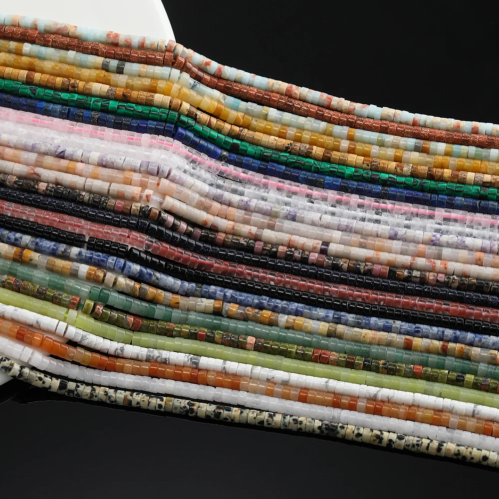 

1strand 2.5X4mm Stone Beads Natural Flat Round Bead Loose Spacer Bead for DIY Jewelry Making Bracelet Necklace Accessories