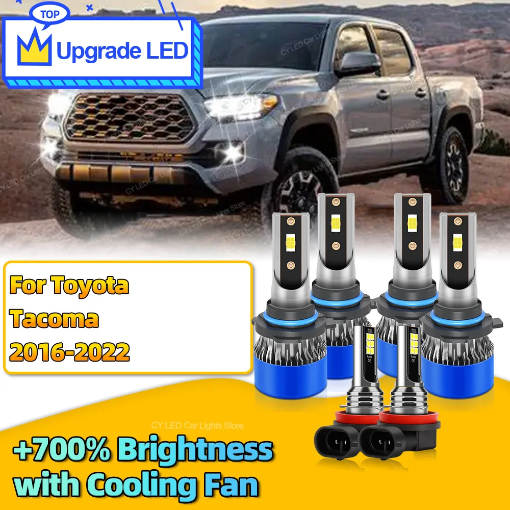 

6Pcs 30000LM LED Headlights Canbus Car Lamp HB3 HB4 H11 Auto Fog Lights Bulb For Toyota Tacoma 2016 2017 2018 2019 2022