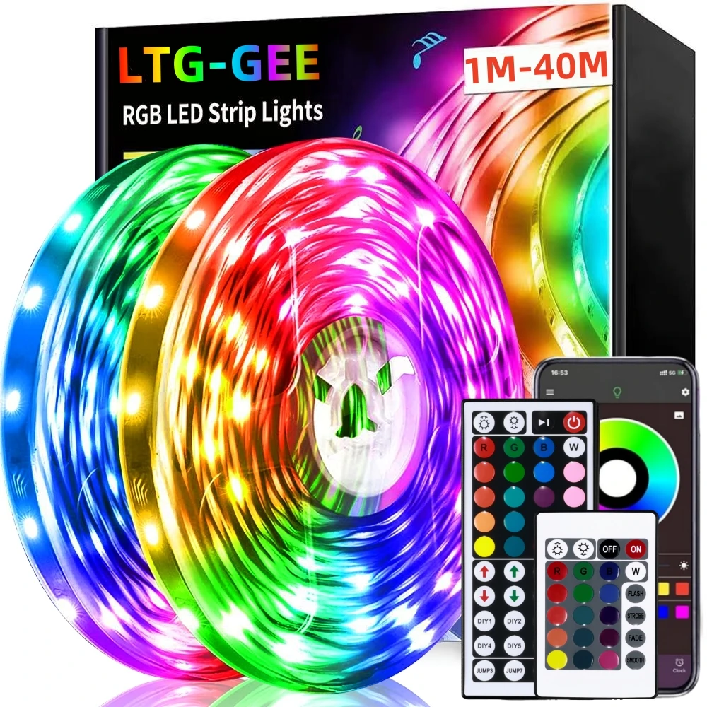 LTG-GEE RGB Led Strip Lights Led Room Light with APP Control Flexible Ribbon Luces Led Tape for Room Bedroom Decoration