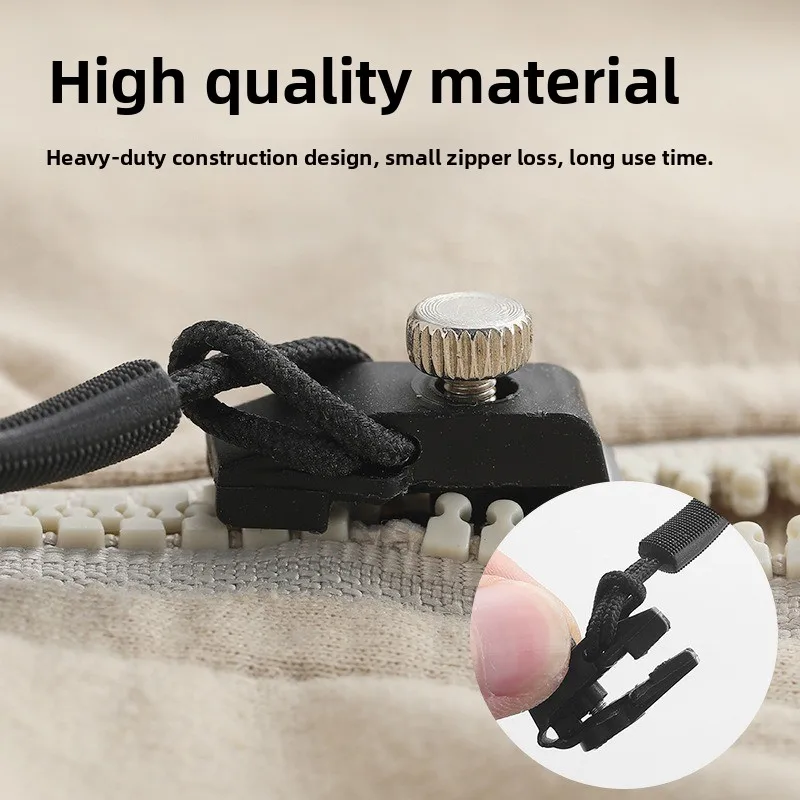 Universal replacement zipper, quick and instant detachable zipper head, pull jacket bag, jacket, free sewing zipper repair tool