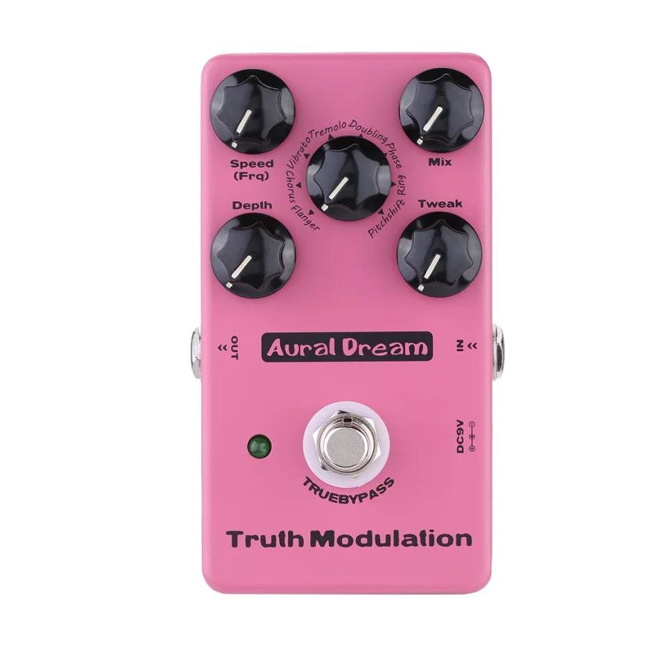 Aural Dream Truth Modulation Guitar Pedal Has 8 Effect Types including Flanger,Chorus,Pitchshift,Tremolo,Phase and Vib effects.