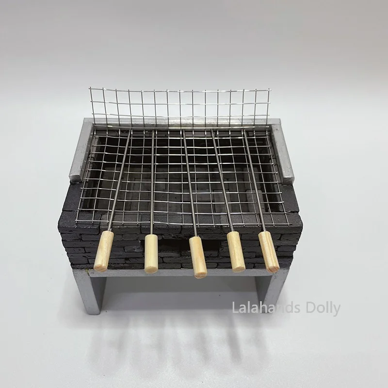 Casa de boneca em miniatura itens de cozinha mini multiuso conjunto de grelha a carvão cozinha comida jogar casa brinquedo acessórios de cozinha