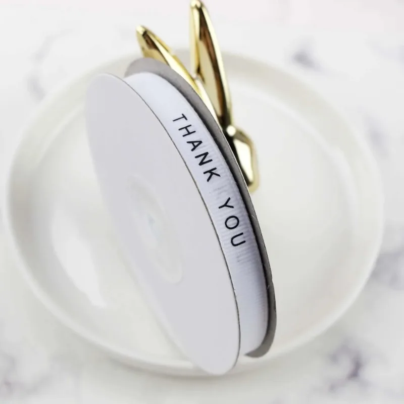 10mm Grosgrain Ribbon Thank You Threaded Ribbon DIY handmade Hair Head Ornament Trim Sewing Handcraft Clothing Accessories