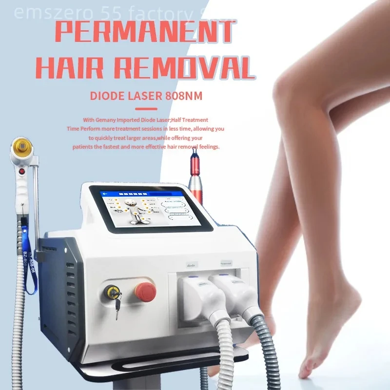 Painless Tattoo Dark Spot Removal Iaser, Professional Hair Removal, 2 in 1, 808nm, Yag 1064, 808, 755, 2024, 2000W