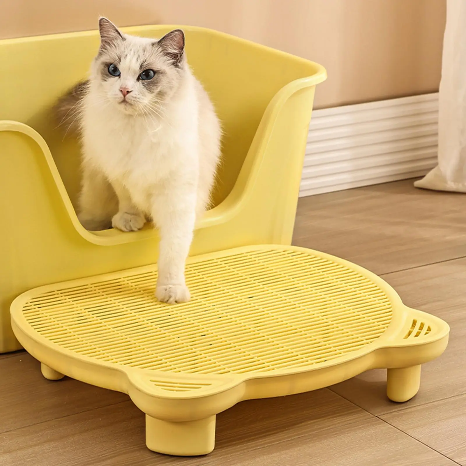 

Cat Litter Mat Double Layer Plastic Kitty Litter Trapper Mats Footboard Pad Cat Litter Catcher Box Pads With Anti-slip Legs