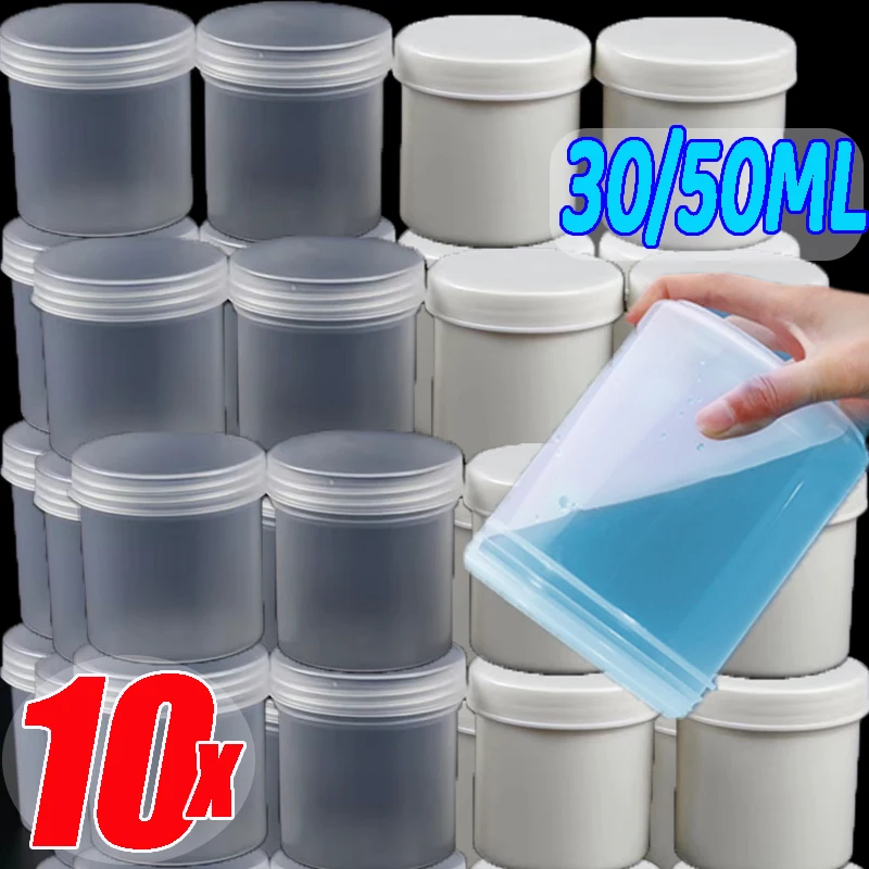 

30/50ml Storage Jars Empty Cosmetic Jars Makeup Clear Lid Plastic Screw-on Refillable Jewelry Ornaments Container Travel Bottles
