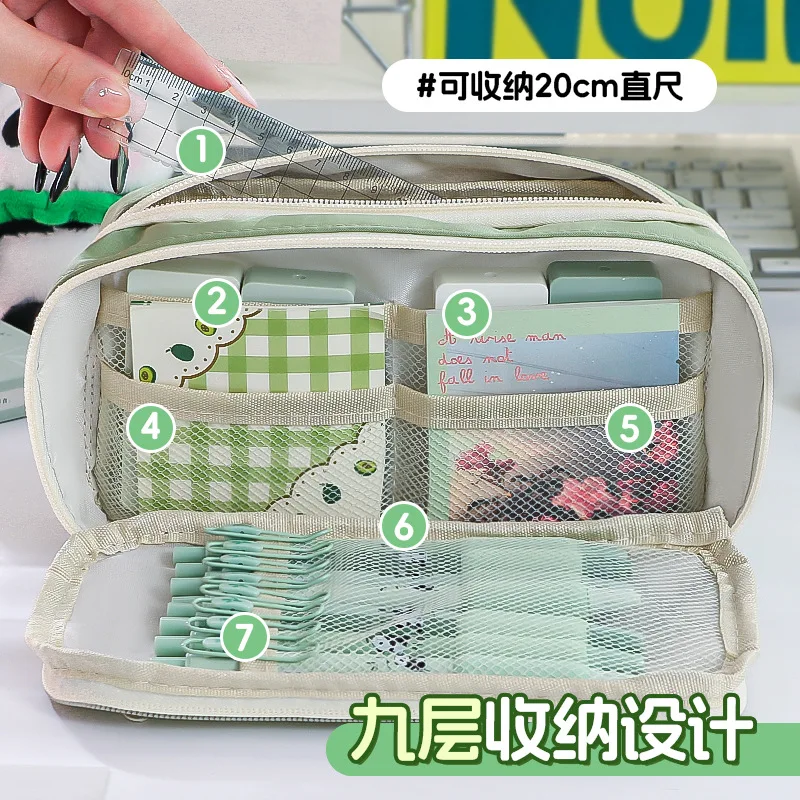 Panda Convenient Pencil Case New Large Capacity Primary School Student Handheld Stationery Pencil Box