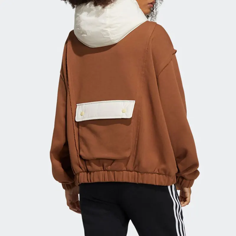 Adidas Originals Authentic Trefoil Women's Fashion Casual Knitted Hooded Sweatshirt HC0313