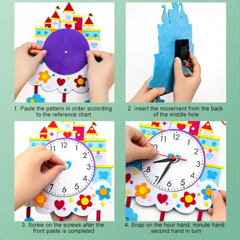 Baby DIY Uhr Spielzeug Montessori Kunst Handwerk Stunde Minute Sekunde Kinder Erkenntnis Uhren Spielzeug für Kinder Geschenk Frühen Vorschule Geschenke