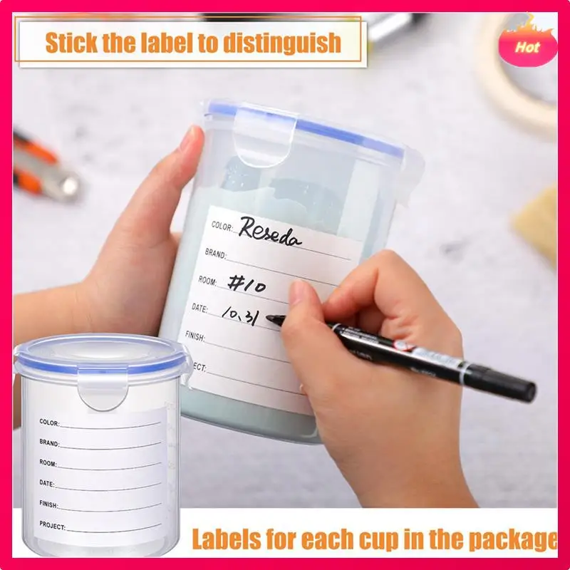 

ABYP-16 комплектов контейнеров для краски с шариком для смешивания из нержавеющей стали, чашки для краски с крышками, контейнеры для хранения краски (800 мл)