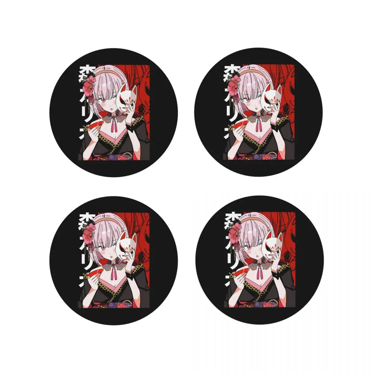 

Calli In Kimono Coasters Kitchen Placemats Insulation Cup Coffee Mats For Decor Home Tableware Pads Set of 4